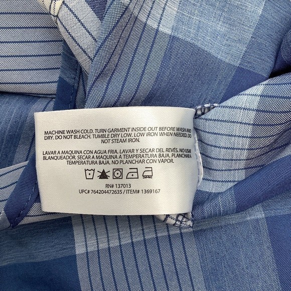 Orvis Mens Classic Collection Short Sleeve Button Up Shirt Blue Plaid Size Large - Picture 7 of 7